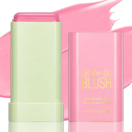 Barra de rubor para mejillas – Varita de rubor de maquillaje en crema, barra hidratante sólida para tinte de mejillas, natural, mezclable,
