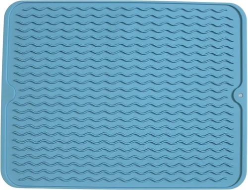 Vista 9 de Dependable Industries - Tapete de secado de silicona, 16 x 12 pulgadas, diseño ranurado, resistente al calor, antideslizante, sin BPA, para platos