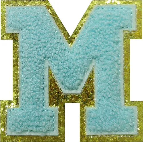 Vista 90 de 4 parches de letras de felpilla negra, parches de letras termo-adhesivas de 2.2", parches de letras de felpilla para ropa (S)