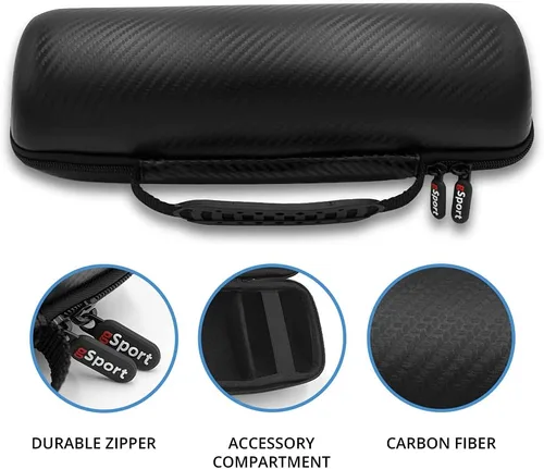 Vista 3 de JBL Charge 5 Altavoz portátil resistente al agua con batería integrada y estuche de fibra de carbono gSport (negro)