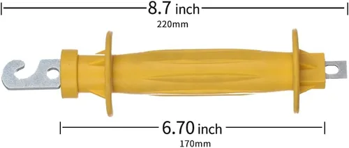 Vista 2 de Mango aislado de goma amarilla, manija de puerta de goma 5 piezas, manija eléctrica de la puerta de resorte de la cerca para la cerca eléctrica