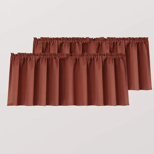 Vista 41 de Mrs.Naturall Juego de 2 cortinas de cenefa gris oscuro para ventana de cocina, paquete de 2 cenefas opacas para oscurecimiento de habitación