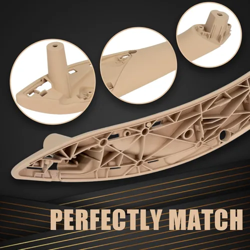 Vista 5 de WEILEITE Juego de manijas de puerta interior delantera compatible con BMW 3 Series 4 Series 320, 328, 330, 335, M3 2012-2018 y 428, 435, M4 Beige