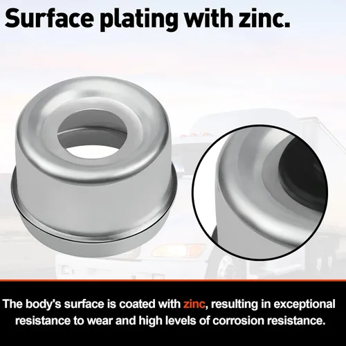 Vista 3 de 2 tapas de cubo de remolque de 1.98 pulgadas, cojinete de husillo de remolque, tapa antipolvo, cubierta de grasa y 2 tapones de goma adicionales