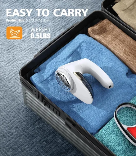 Vista 20 de POPCHOSE Afeitadora de Tela, Removedor de Pelusas Recargable, Desfuzzador para Suéteres, Removedor de Pelusas para Ropa, Suéter, Muebles, Sofá