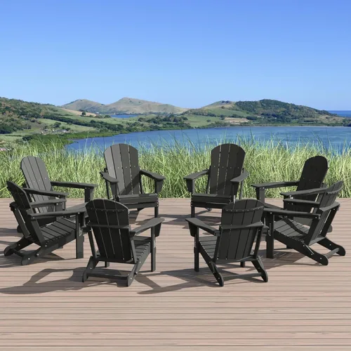 Vista 27 de WestinTrends Malibu - Juego de 2 sillas Adirondack plegables de polietileno para exteriores, color blanco