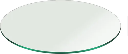 Vista 55 de Fab Glass - Mesa redonda de cristal de 48 in, grosor de 3/4 in, cristal pulido plano templado, Vidrio, Transparente