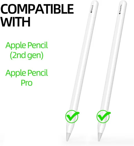 Vista 3 de Paquete de 3 estuches compatibles con Apple Pencil de 2ª generación, funda de silicona translúcida con 10 cubiertas de punta de silicona