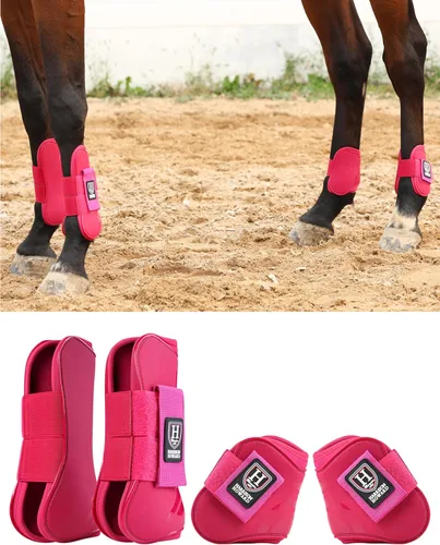 Vista 11 de Harrison Howard Botas de Tendón para Caballo Frente Abierto/Bota de Menudillo para Caballo Botas Protectoras para Salto, Equitación en Senderos