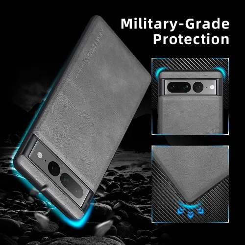 Vista 21 de X-level Funda para Google Pixel 7 Pro 5G, piel sintética de alta calidad, elegante, suave, TPU a prueba de golpes, funda protectora para Pixel 7 Pro