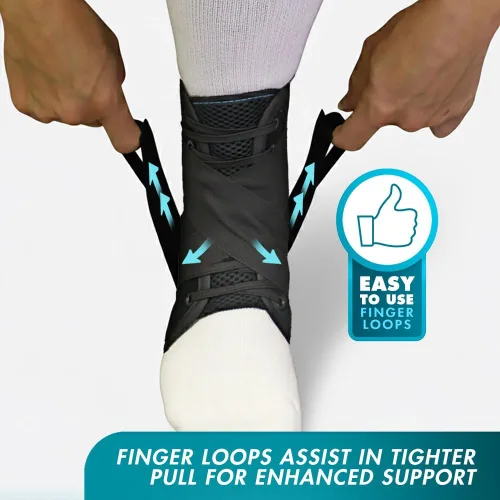 Vista 8 de Med Spec ASO Speed Lacer – Ankle Brace for Sprained Ankle and Peroneal Tendonitis, Orthopedic Ankle Support for Men, Women, Adults, Teens and Kids