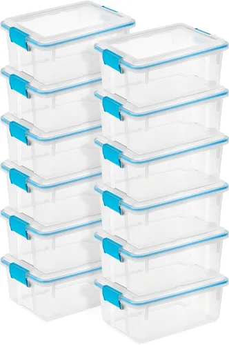 Vista 31 de Sterilite Paquete de 6 cajas de juntas, contenedores de almacenamiento resistentes a la intemperie con tapas de cierre, 7.5 cuartos de galón