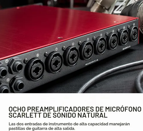 Vista 3 de Focusrite Clarett+ OctoPre Preamplificador de micrófono ADAT de 8 entradas