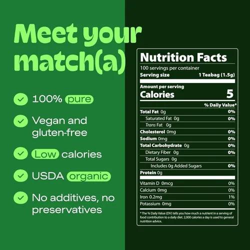 Vista 3 de Matcha DNA - Té verde matcha en polvo con certificación orgánica, lata de 8 onzas