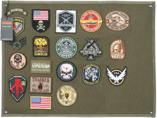 Vista 8 de EXCELLENT ELITE SPANKER Tablero de Exhibición de Parches Tácticos Plegable Panel Portador de Parches Militares (Negro, S)