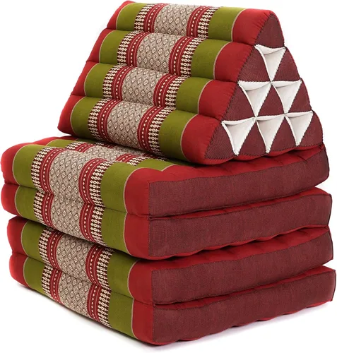 Vista 128 de Leewadee Colchón de Suelo Japonés Cómodo - Cama de Suelo Tailandesa con Cojín Triangular - Colchón Futón - Tapete de Masaje Tailandés XL Extra Cl01