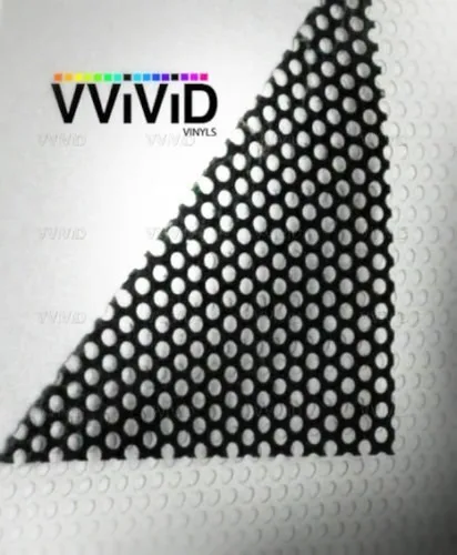 Vista 5 de VViViD Vinilo perforado de privacidad en un sentido, película adhesiva para vidrio, rollo para forrar, Blanco