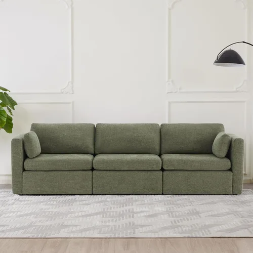Vista 26 de CHITA Juego de sofá modular Cloud de gran tamaño, sofá modular en forma de U con diván reversible, 112 pulgadas de ancho, sofá modular de 5 Azul