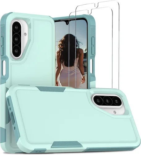 Vista 87 de Jeylly Compatible con Samsung Galaxy A22 5G Funda, Funda Samsung A22 5G con 2pcs protectores de pantalla de vidrio templado