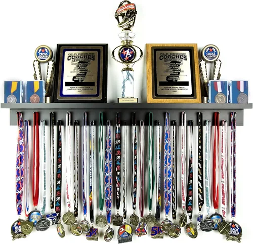 Estante para premios de medallas de 3 pies para exhibición y estante para trofeos – Soporte para trofeos y medallas multideporte para exhibición de