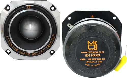Vista 4 de Mr. Dj HDT1000S - Tweeter de alta compresión de bala de titanio de 4 pulgadas con imán de ferrita de 11 onzas (cromo)