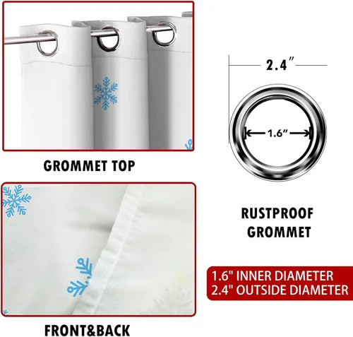 Vista 5 de Cortinas navideñas para sala de estar y dormitorio, decoración de ventana de Navidad, juegos de 2 paneles, cortinas de ventana de camión