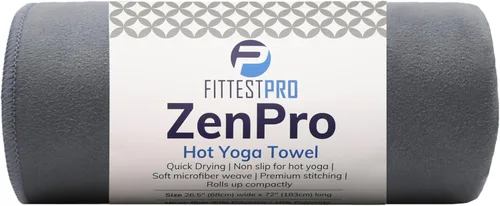 Vista 6 de Fittest Pro Toalla de yoga caliente antideslizante con microfibra de gamuza suave súper absorbente en muchos colores, para Bikram Pilates