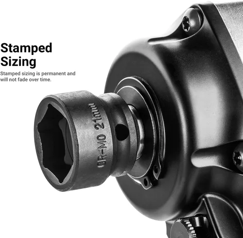 Vista 7 de Capri Tools Zócalo de impacto rechoncho de 0.394 in, accionamiento de 1/2", 6 puntos, métrico, CP55410