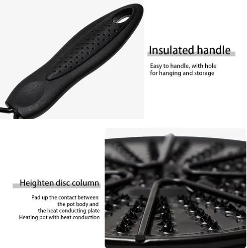 Vista 4 de Difusor de calor para estufa de gas, difusor de calor uniforme para cocina de vidrio, difusor de calor para estufa eléctrica con mango de tacto