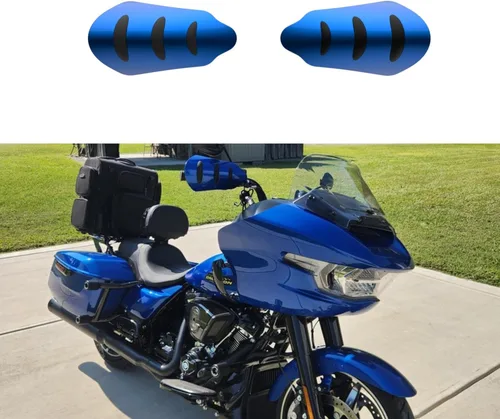 Vista 113 de Advanblack Protectores de mano Road Glide 2024 Alpine Green para Harley Touring y Softails