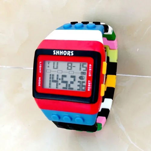 Vista 3 de Moda LED SHHORS Multicolor Banda de goma Deportes Reloj Unisex, Moderno