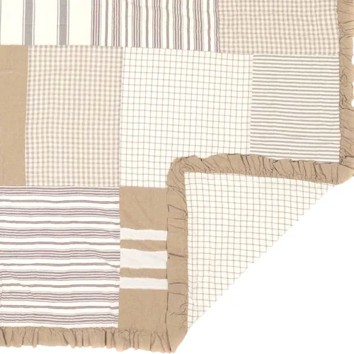 Vista 5 de VHC Brands Grace Quilt, Queen, 90 x 90 pulgadas, color crema