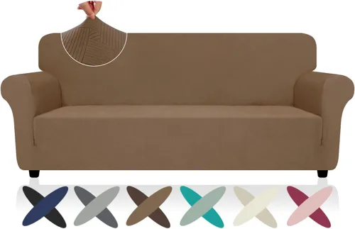 Vista 37 de ZNSAYOTX Funda súper elástica para silla (30"-47"), nuevas fundas de silla a rayas para sala de estar, aptas para perros y mascotas, protector