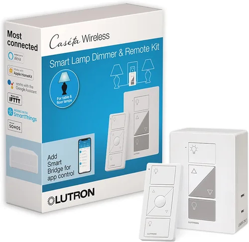 Vista 13 de Lutron Caseta Deluxe Smart Lamp Dimmer Starter Kit: 2 atenuadores de lámpara y más
