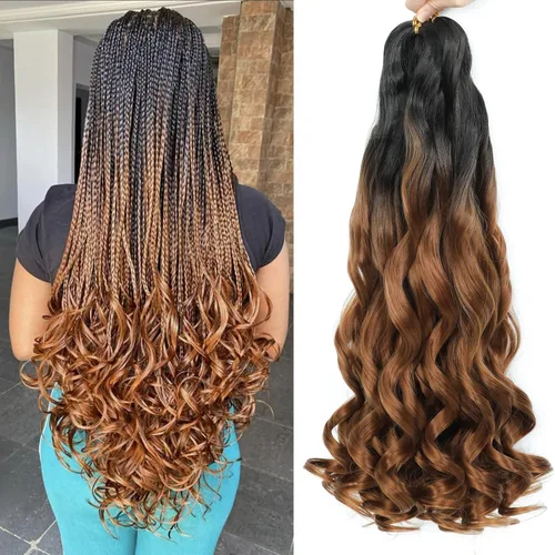 Vista 26 de YUUYEE Cabello rizado con trenzas francesas de 14 pulgadas, 8 paquetes de cabello rizado preestirado con ondas sueltas y trenzas de ganchillo de 1b