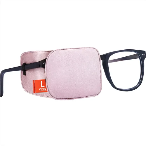 Vista 34 de Parche de ojo de seda Astropic para gafas de adultos y niños para cubrir cualquier ojo (Mediano, Violeta)