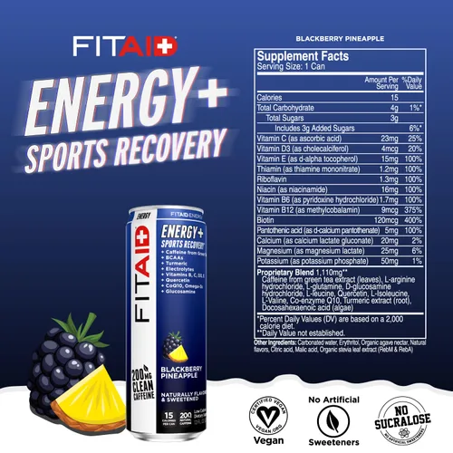 Vista 45 de FITAID RX Zero Sugar, creatina encapsulada, bebida de recuperación de entrenamiento, mezcla todo en uno, BCAA, glucosamina, cúrcuma, complejo B