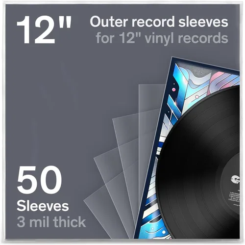 Boundless Audio Fundas para discos de vinilo - 50 fundas exteriores premium para discos de vinilo - 32,39 cm x 32,39 cm, resistentes, de 3 mil de