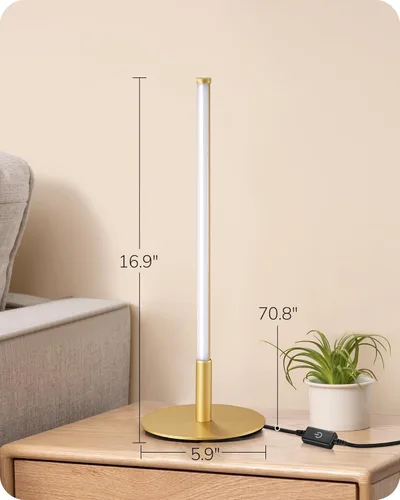 Vista 6 de EDISHINE Lámpara de mesa LED mejorada, lámpara de noche regulable continua con 3 temperaturas de color, lámpara de mesita de noche moderna, lámparas