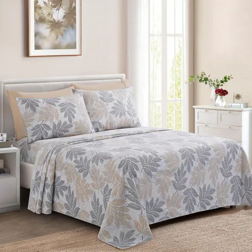 Vista 15 de Marina Decoration Ropa de cama ultra suave y sedosa con bolsillo profundo con estampado rico de rayón derivado de bambú para todas las estaciones