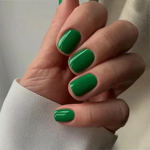 Vista 8 de 24 uñas acrílicas medianas a presión con forma cuadrada, uñas acrílicas de color puro, uñas con pegamento de cobertura completa, uñas postizas