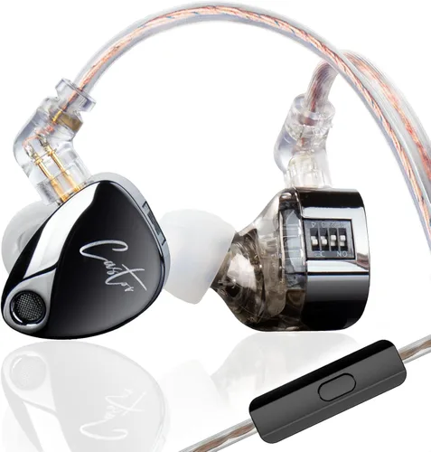 Vista 8 de KZ Castor - Auriculares intrauditivos, sonido de graves mejorado HiFi, IEMs aislantes de ruido ajustables, auriculares con cable de doble