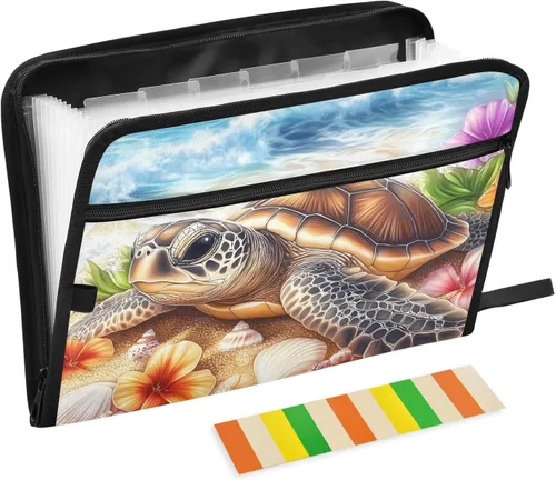 Vista 20 de ALAZA Capybara Swimming Blue 13 Pocket Expanding File Folder with Labels, Accordion File Folder File Organizer Letter A4 Paper for Office School