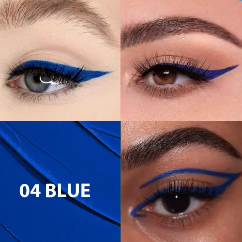Vista 2 de evpct 2Pcs Lápiz delineador de ojos líquido impermeable de color azul oscuro verde, set de larga duración, secado rápido, colorido, blanco para ojos