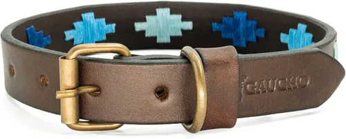 Vista 7 de GauchoLife Collar de perro polo de cuero cosido a mano (mediano, Aconcagua)