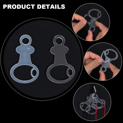 Vista 6 de CRASPIRE 40 bobinas de hilo acrílico de 2 tamaños, hilo de bordado transparente, gotas transparentes, forma de llave, chips de punto de cruz