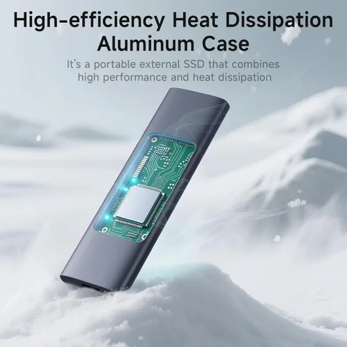 Vista 4 de fanxiang SSD externo de 2 TB - Unidad de estado sólido externa SSD portátil, 1000 MB/s, USB 3.2 Gen2 tipo C, aleación de aluminio, disco duro