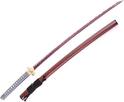 Vista 13 de siwode Katana hecha a mano de espiga completa, afilada, aleación Tsuba japonesa samurái, acero de alto carbono 1060, T10 1095, 40 pulgadas