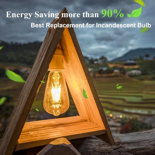 Vista 5 de DiCUNO Bombillas Edison regulables equivalentes a 100 W, bombilla LED Edison, blanco cálido 2700 K, 10 W, 1200 lm, filamento vintage ST64 para baño