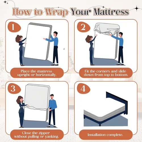 Vista 4 de SiinvdaBZX Sábana Bajera Ajustable con Cremallera Full Solamente, Protector de Colchón con Cremallera de Microfibra Ultra-Suave Funda de Sábana